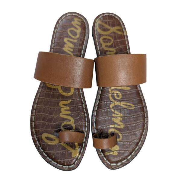 Sam Edelman Sandals Women's 7.5 Leather Slide Gorgene Summer Beach Boho Comfort - Picture 1 of 7